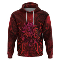 New Zealand Dream Catcher Zip Hoodie Maori Koru Pattern Red Version