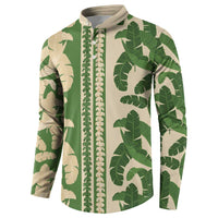 Hawaii Pua Kenikeni Lei Button Sweatshirt With Lau Maia Green LT05 - Polynesian Pride