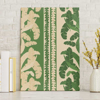 Hawaii Pua Kenikeni Lei Canvas Wall Art With Lau Maia Green LT05 Without Frame Green - Polynesian Pride
