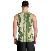 Hawaii Pua Kenikeni Lei Men Tank Top With Lau Maia Green LT05 - Polynesian Pride