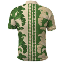 Hawaii Pua Kenikeni Lei Polo Shirt With Lau Maia Green LT05 - Polynesian Pride