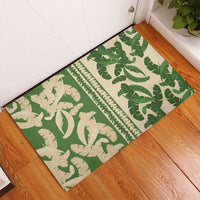 Hawaii Pua Kenikeni Lei Rubber Doormat With Lau Maia Green LT05 - Polynesian Pride