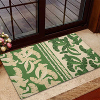 Hawaii Pua Kenikeni Lei Rubber Doormat With Lau Maia Green LT05 - Polynesian Pride