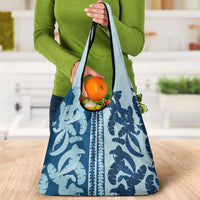 Hawaii Pua Kenikeni Lei Grocery Bag With Lau Maia Royal Blue