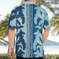 Hawaii Pua Kenikeni Lei Hawaiian Shirt With Lau Maia Royal Blue LT05 - Polynesian Pride