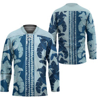 Hawaii Pua Kenikeni Lei Hockey Jersey With Lau Maia Royal Blue LT05 - Polynesian Pride