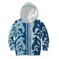 Hawaii Pua Kenikeni Lei Kid Hoodie With Lau Maia Royal Blue LT05 Hoodie Blue - Polynesian Pride