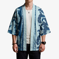 Hawaii Pua Kenikeni Lei Kimono With Lau Maia Royal Blue