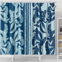 Hawaii Pua Kenikeni Lei Shower Curtain With Lau Maia Royal Blue