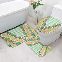 Hawaii Pikake Lokelani Plumeria Lei Bathroom Set Green Palaka Motifs