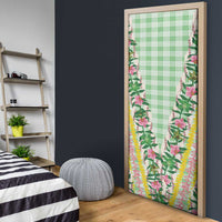 Hawaii Pikake Lokelani Plumeria Lei Door Cover Green Palaka Motifs LT05 - Polynesian Pride