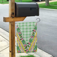 Hawaii Pikake Lokelani Plumeria Lei Garden Flag Green Palaka Motifs LT05 - Polynesian Pride