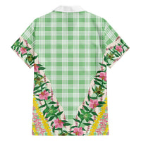 Hawaii Pikake Lokelani Plumeria Lei Hawaiian Shirt Green Palaka Motifs LT05 - Polynesian Pride