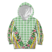 Hawaii Pikake Lokelani Plumeria Lei Kid Hoodie Green Palaka Motifs LT05 Hoodie Green - Polynesian Pride