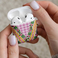 Hawaii Pikake Lokelani Plumeria Lei AirPods Case Pink Palaka Motifs