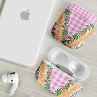 Hawaii Pikake Lokelani Plumeria Lei AirPods Case Pink Palaka Motifs