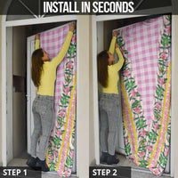 Hawaii Pikake Lokelani Plumeria Lei Door Cover Pink Palaka Motifs