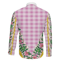 Hawaii Pikake Lokelani Plumeria Lei Family Matching Mermaid Dress and Hawaiian Shirt Pink Palaka Motifs LT05 - Polynesian Pride