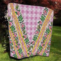 Hawaii Pikake Lokelani Plumeria Lei Quilt Pink Palaka Motifs