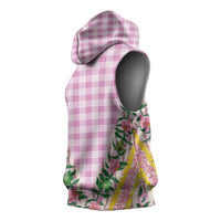 Hawaii Pikake Lokelani Plumeria Lei Sleeveless Hoodie Pink Palaka Motifs LT05 - Polynesian Pride