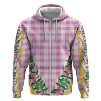 Hawaii Pikake Lokelani Plumeria Lei Zip Hoodie Pink Palaka Motifs LT05 Zip Hoodie Pink - Polynesian Pride