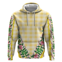 Hawaii Pikake Lokelani Plumeria Lei Hoodie Yellow Palaka Motifs LT05 Pullover Hoodie Yellow - Polynesian Pride