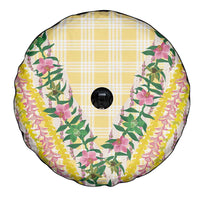 Hawaii Pikake Lokelani Plumeria Lei Spare Tire Cover Yellow Palaka Motifs LT05 - Polynesian Pride