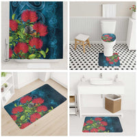 New Zealand Matariki Piwakawaka Bathroom Set Maori Koru With Pohutukawa Flowers LT05 - Polynesian Pride