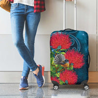 New Zealand Matariki Piwakawaka Luggage Cover Maori Koru With Pohutukawa Flowers