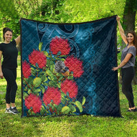 New Zealand Matariki Piwakawaka Quilt Maori Koru With Pohutukawa Flowers LT05 - Polynesian Pride