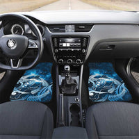 New Zealand Matariki Car Mats Pigeon Kereru Maori Fern Art LT05 Set 2pcs - Front Blue - Polynesian Pride