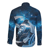 New Zealand Matariki Long Sleeve Button Shirt Pigeon Kereru Maori Fern Art LT05 - Polynesian Pride
