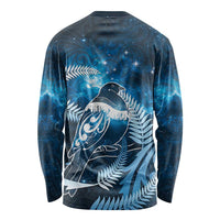 New Zealand Matariki Long Sleeve Shirt Pigeon Kereru Maori Fern Art