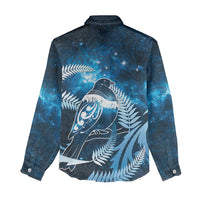 New Zealand Matariki Women Casual Shirt Pigeon Kereru Maori Fern Art LT05 - Polynesian Pride