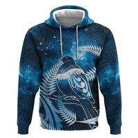 New Zealand Matariki Zip Hoodie Pigeon Kereru Maori Fern Art LT05 Pullover Hoodie Blue - Polynesian Pride