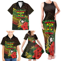 Personalized Hawaii Born and Raised Family Matching Tank Maxi Dress and Hawaiian Shirt Kanaka Maoli Flag Day LT05 - Polynesian Pride
