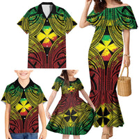 Personalised Wallis and Futuna Territory Day Family Matching Mermaid Dress and Hawaiian Shirt Polynesian Pattern Simple Style LT05 - Polynesian Pride