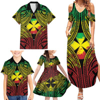 Personalised Wallis and Futuna Territory Day Family Matching Summer Maxi Dress and Hawaiian Shirt Polynesian Pattern Simple Style LT05 - Polynesian Pride