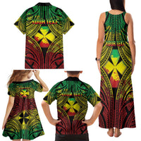 Personalised Wallis and Futuna Territory Day Family Matching Tank Maxi Dress and Hawaiian Shirt Polynesian Pattern Simple Style LT05 - Polynesian Pride