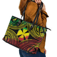 Wallis and Futuna Territory Day Leather Tote Bag Polynesian Pattern Simple Style LT05 - Polynesian Pride