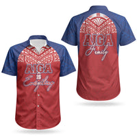 Aiga Samoa Couples Matching Off Shoulder Maxi Dress and Hawaiian Shirt Aiga Is Everything LT05 - Polynesian Pride