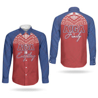 Aiga Samoa Couples Matching Short Sleeve Bodycon Dress and Long Sleeve Button Shirt Aiga Is Everything LT05 - Polynesian Pride