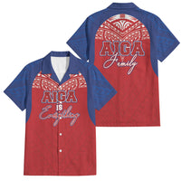 Aiga Samoa Family Matching Long Sleeve Bodycon Dress and Hawaiian Shirt Aiga Is Everything LT05 Dad's Shirt - Short Sleeve Red - Polynesian Pride