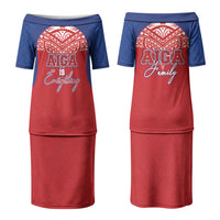 Aiga Samoa Family Matching Puletasi and Hawaiian Shirt Aiga Is Everything LT05 Mom's Dress Red - Polynesian Pride
