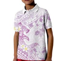 Polynesia Hammerhead Shark Kid Polo Shirt Tropical Flowers Tribal Pattern Lavender LT05 Kid Purple - Polynesian Pride