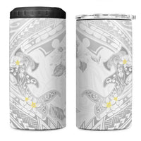 Polynesia Hammerhead Shark 4 in 1 Can Cooler Tumbler Tropical Flowers Tribal Pattern White LT05 One Size: 16 oz White - Polynesian Pride