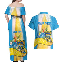 Personalised Tuvalu Independence Day Couples Matching Off Shoulder Maxi Dress and Hawaiian Shirt Tuvalu Mo Te Atua - Polynesian Pride
