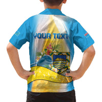 Personalised Tuvalu Independence Day Family Matching Off The Shoulder Long Sleeve Dress and Hawaiian Shirt Tuvalu Mo Te Atua - Polynesian Pride