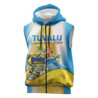 Personalised Tuvalu Independence Day Sleeveless Zip Hoodie Tuvalu Mo Te Atua - Polynesian Pride