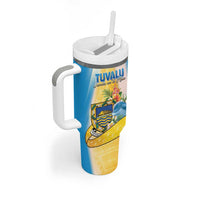Personalised Tuvalu Independence Day Tumbler With Handle Tuvalu Mo Te Atua LT05 - Polynesian Pride